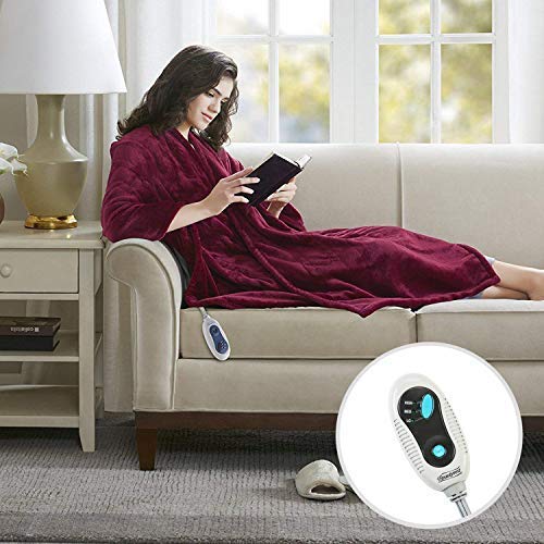 Comfort Space Luxury Microplush 1 piece Electro Wrap blanket by Burgandy Comfort Space Luxury Microplush 1 piece Electro Wrap blanket by Burgandy