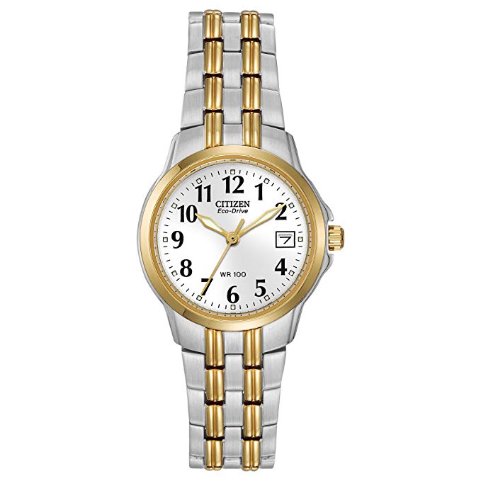 Citizen Women's Silver and Gold Tone Eco-Drive Watch with Date, EW1544-53A Citizen Women's Silver and Gold Tone Eco-Drive Watch with Date, EW1544-53A