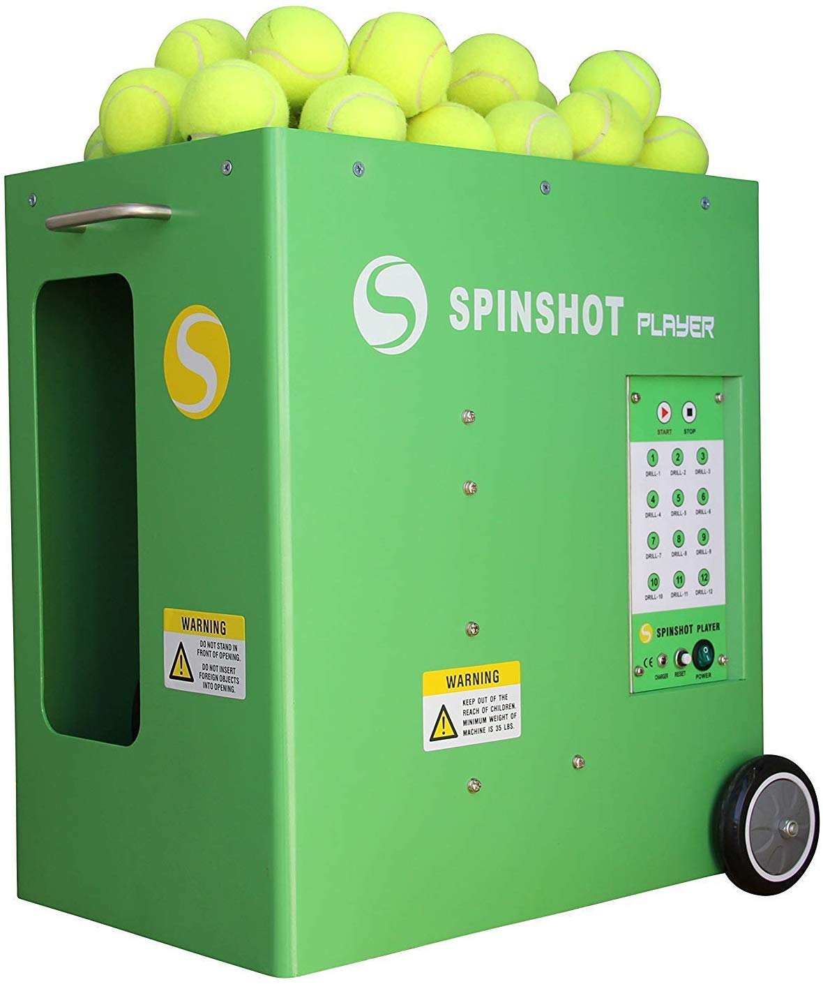 SPIN SHOT-PLAYER TENNIS BALL MACHINE WITH PHONE REMOTE SUPPORTED SPIN SHOT-PLAYER TENNIS BALL MACHINE WITH PHONE REMOTE SUPPORTED