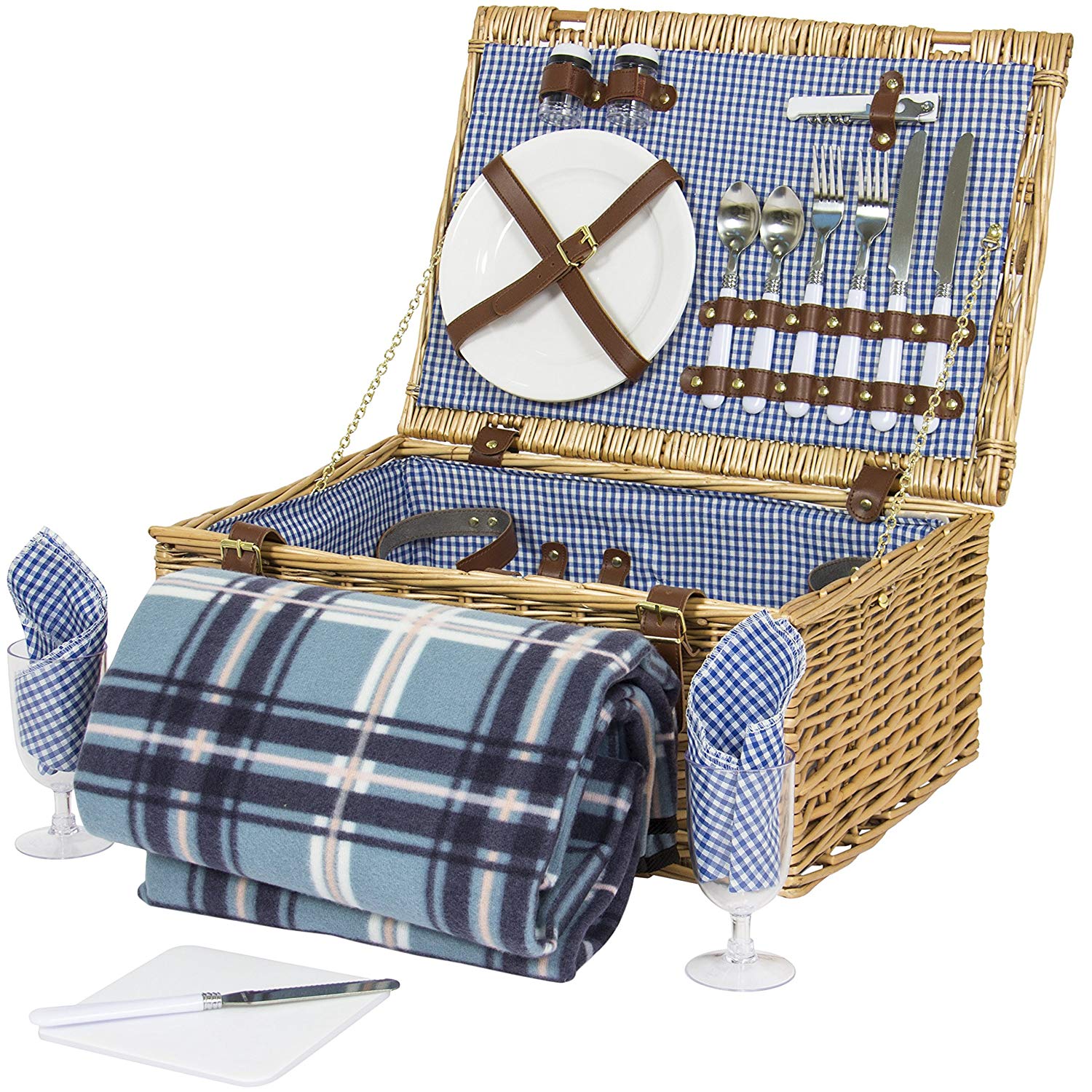 Best Choice Products, 2 Person Wicker Picnic Baskets