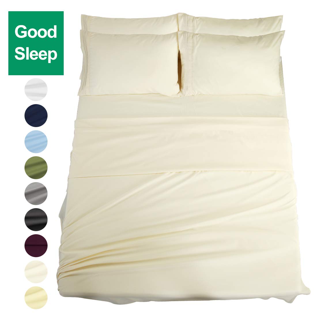Easeland 1800 Thread Count Microfiber Bed Sheet