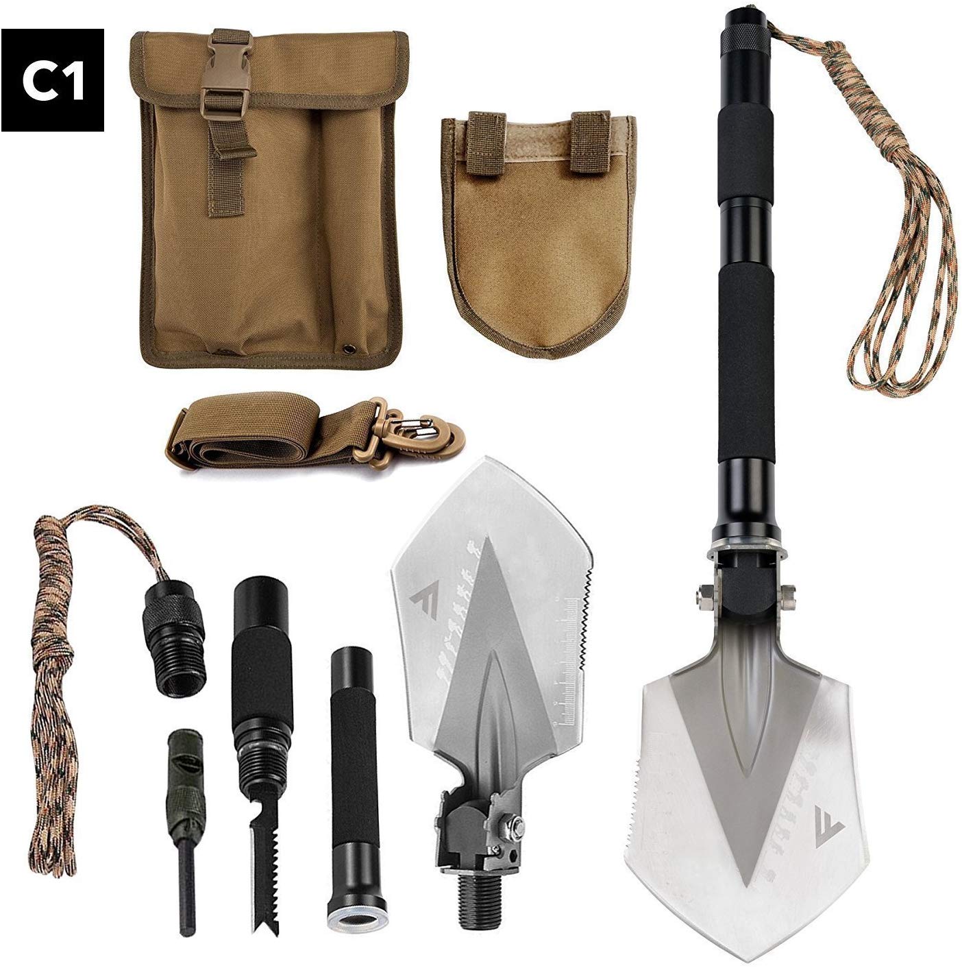 FiveJoy Military Folding Shovel Multitool