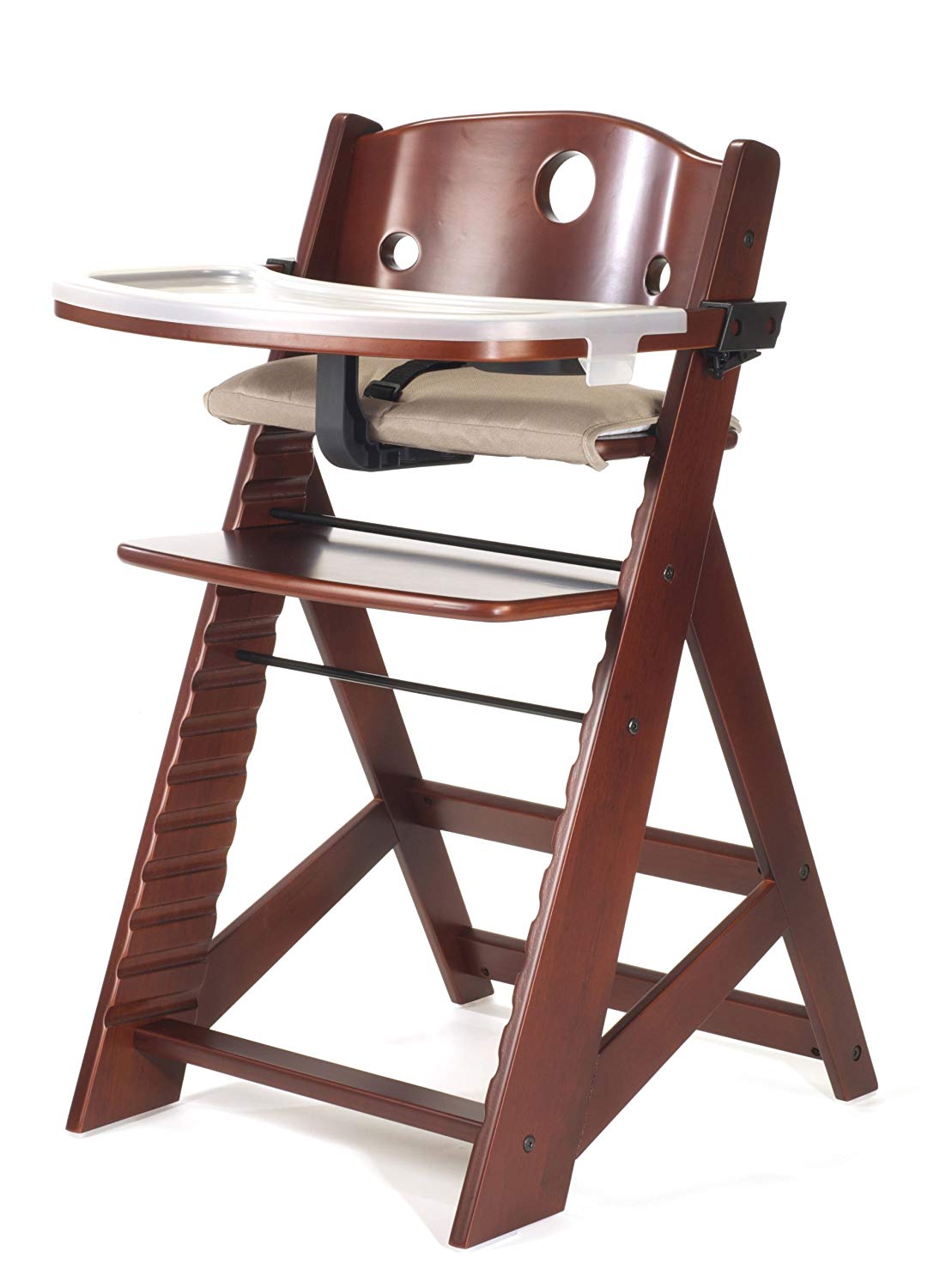 Keekaroo Height Right High Chair with Tray, Mahogany