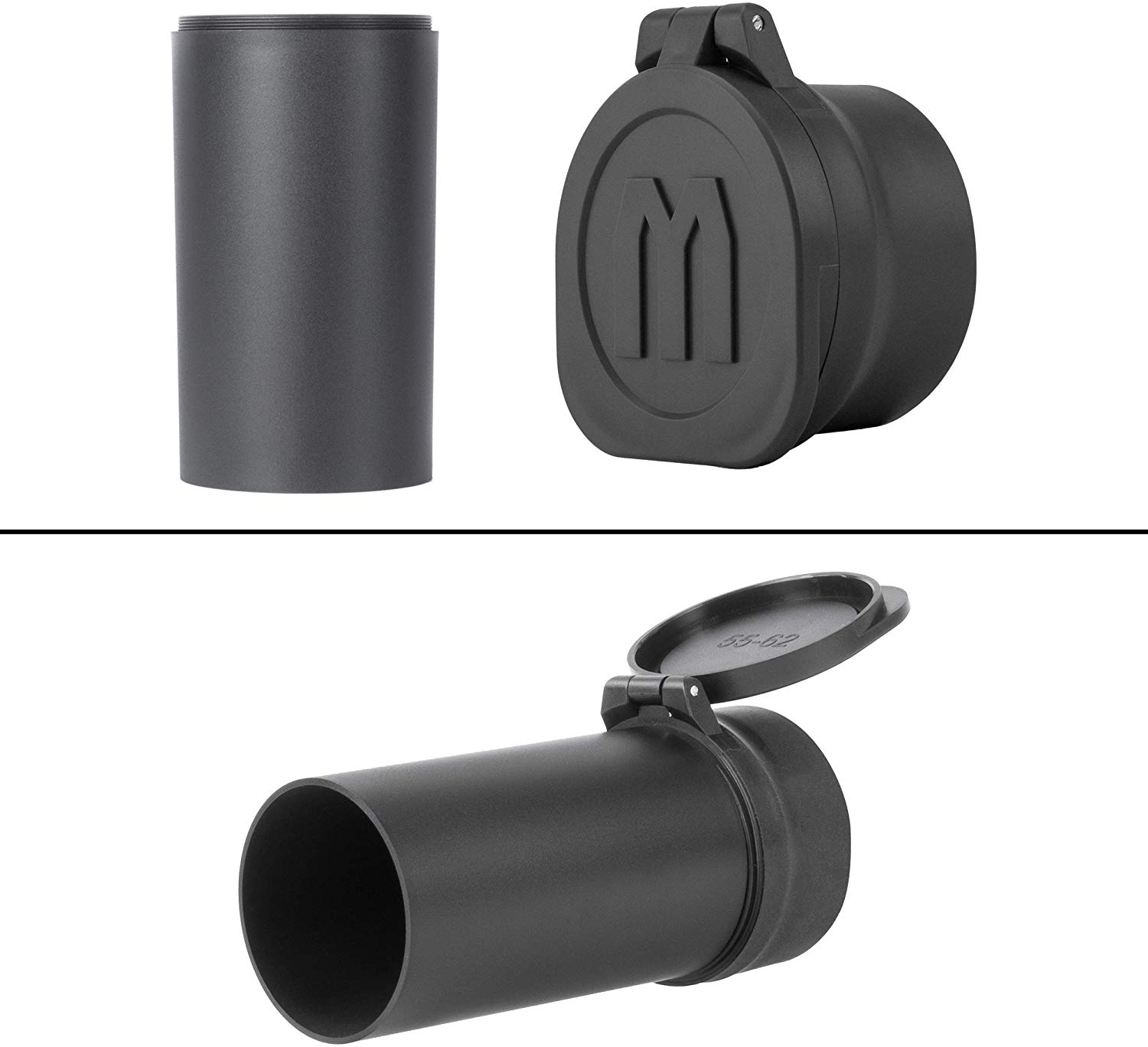 Monstrum Tactical Rubberized Flip-Up Rifle Scope Lens Covers