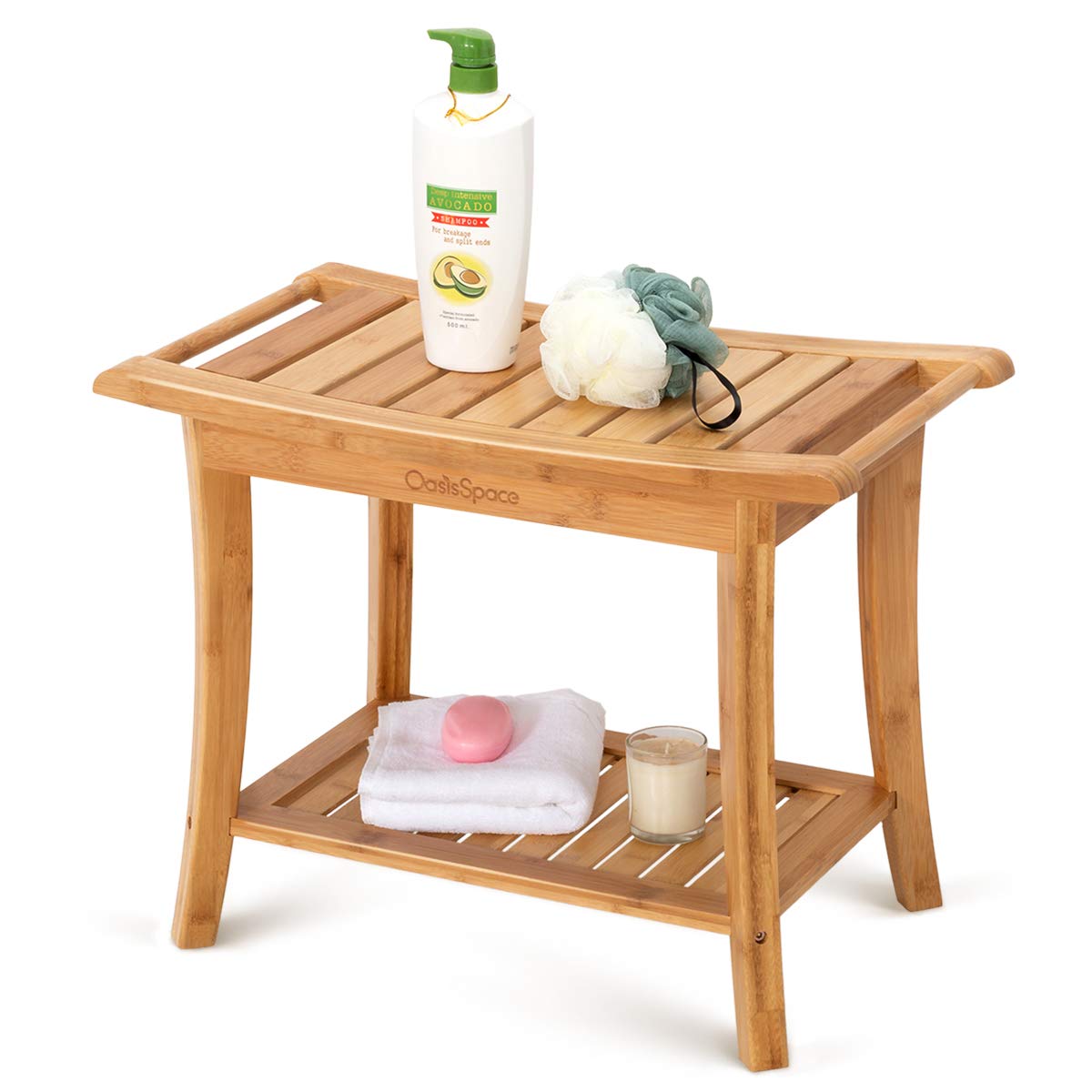 Oasisspace Bamboo Shower Bench