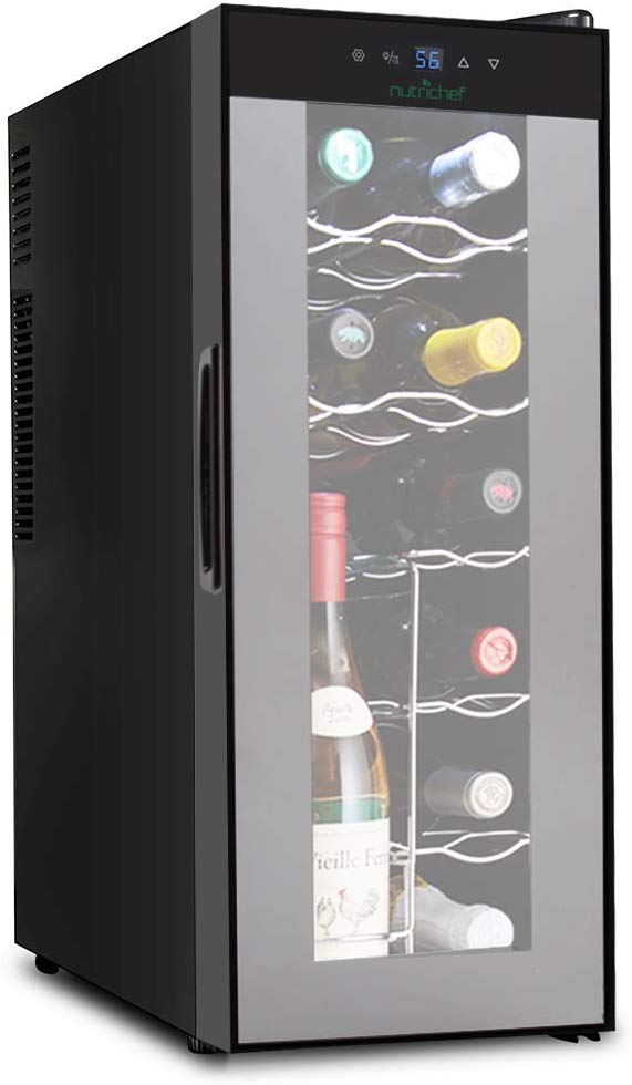 NutriChef PKTEWC120 Nutrichef 12 Bottle Thermoelectric Wine Cooler Refrigerator NutriChef PKTEWC120 Nutrichef 12 Bottle Thermoelectric Wine Cooler Refrigerator
