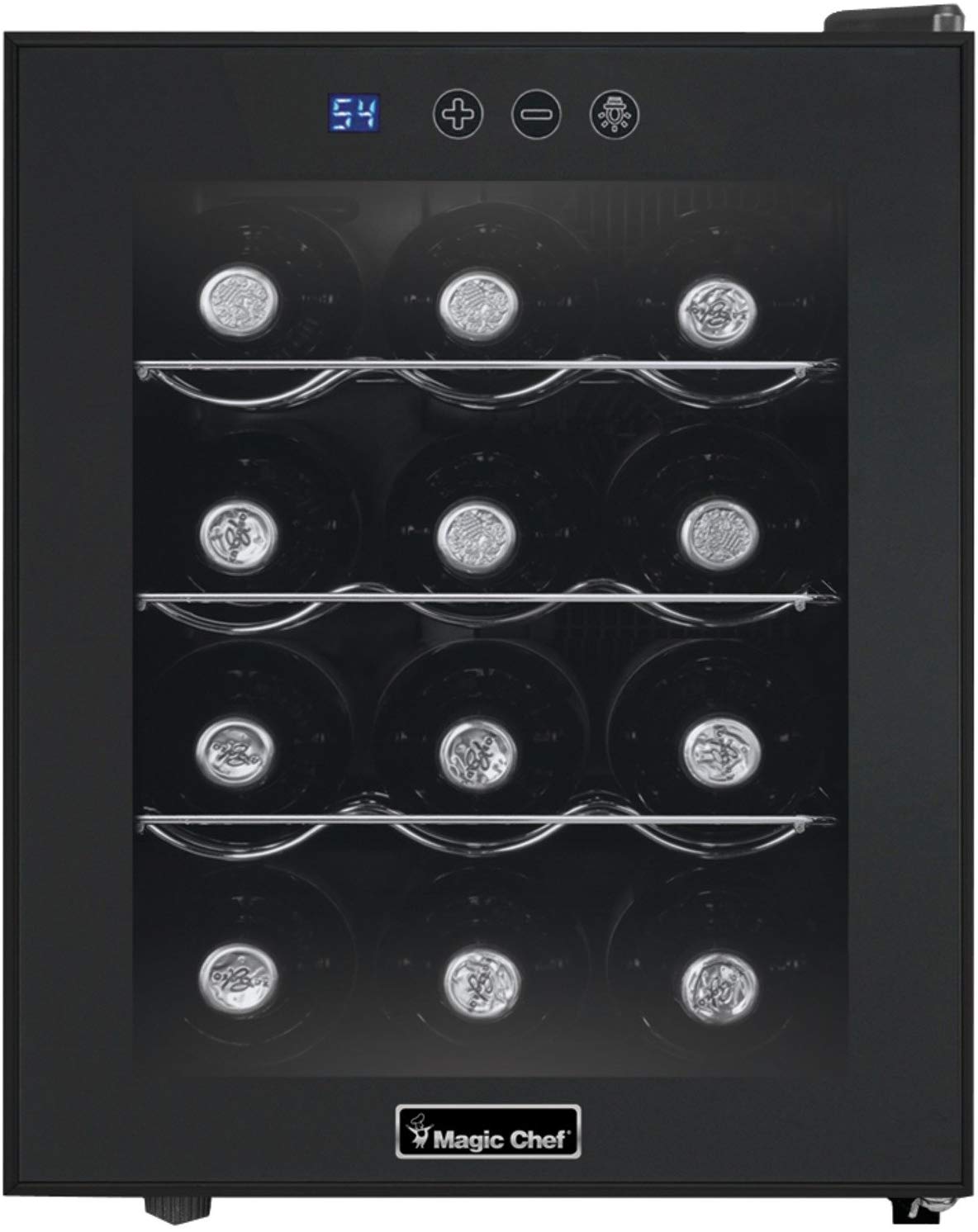 Magic Chef MCWC12B Black 12-Bottle Single-Zone Wine Cooler, Rack. Magic Chef MCWC12B Black 12-Bottle Single-Zone Wine Cooler, Rack.