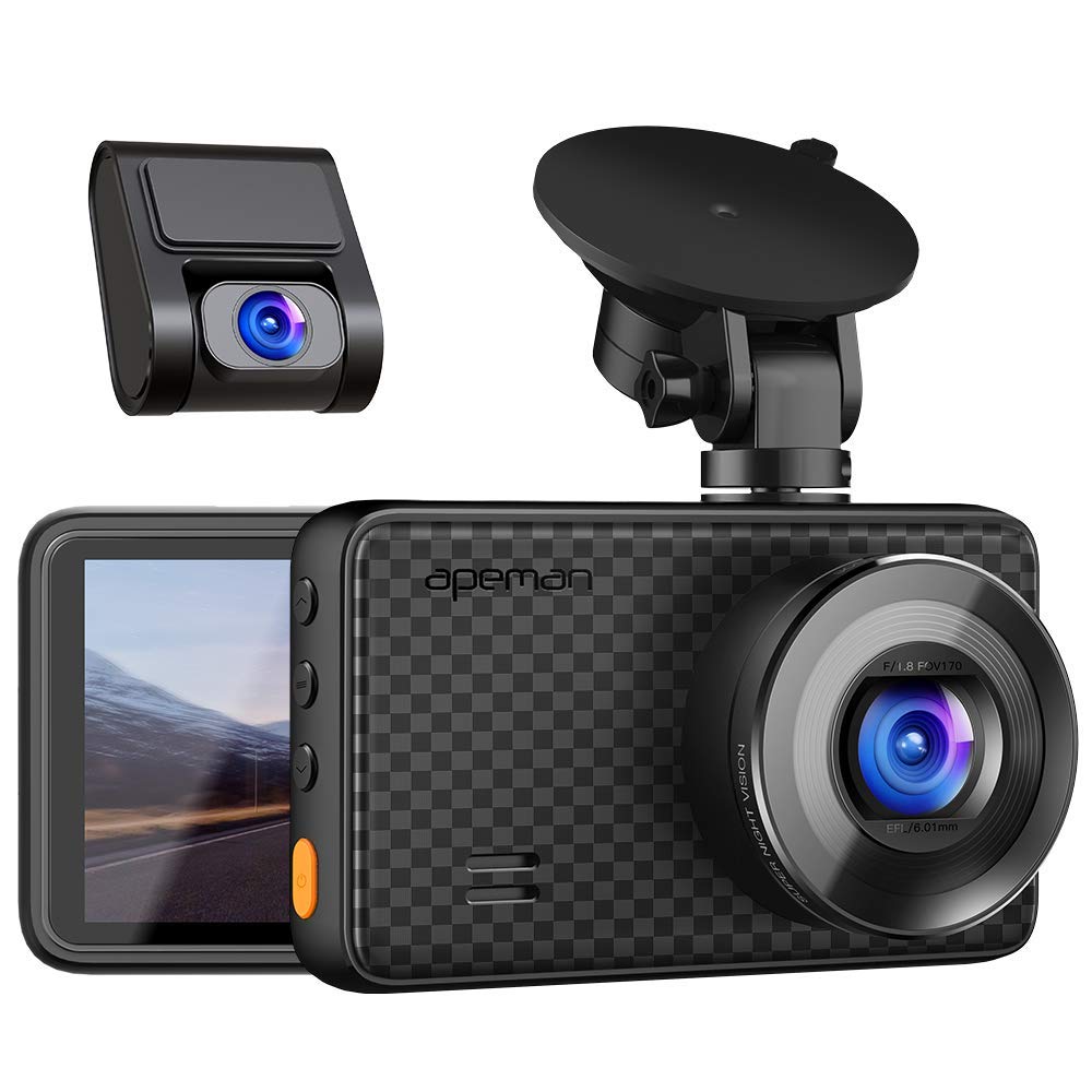 Apeman 1440p&1080p Dual Dash Cam, 1520p Max, Front and Rear Camera