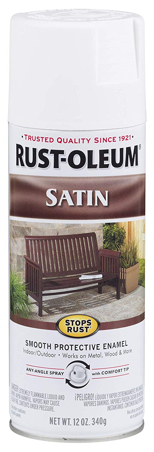 Rust-oleum Satin Enamel Spray, 12-ounce, White