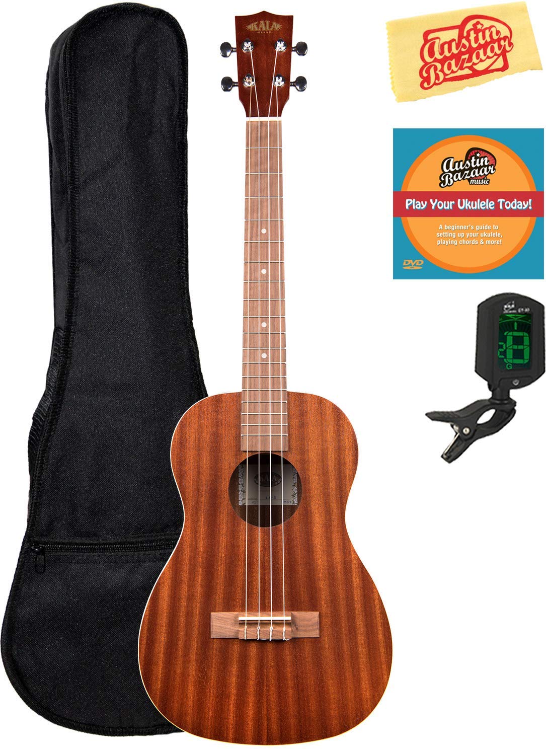 Kala KA-B Mahogany Baritone Ukulele Bundle