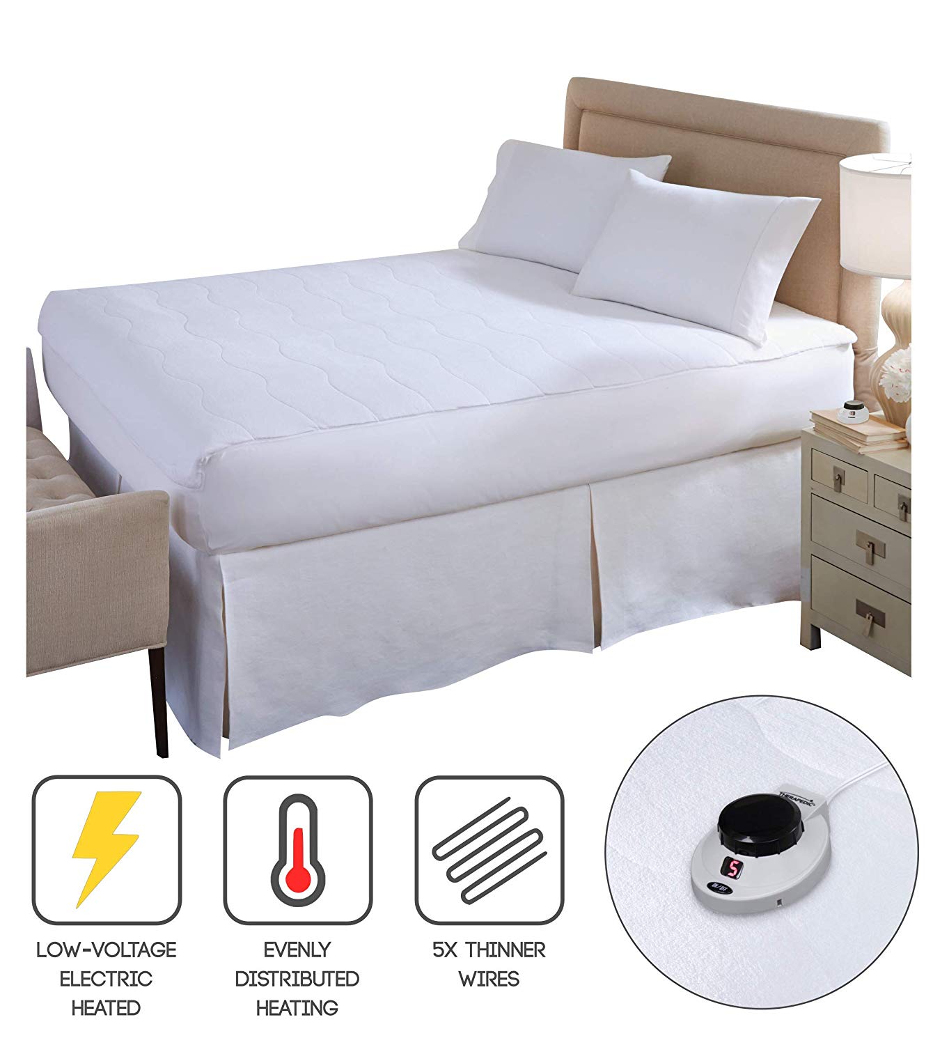 Soft Heat Micro-Push Mattress Pad