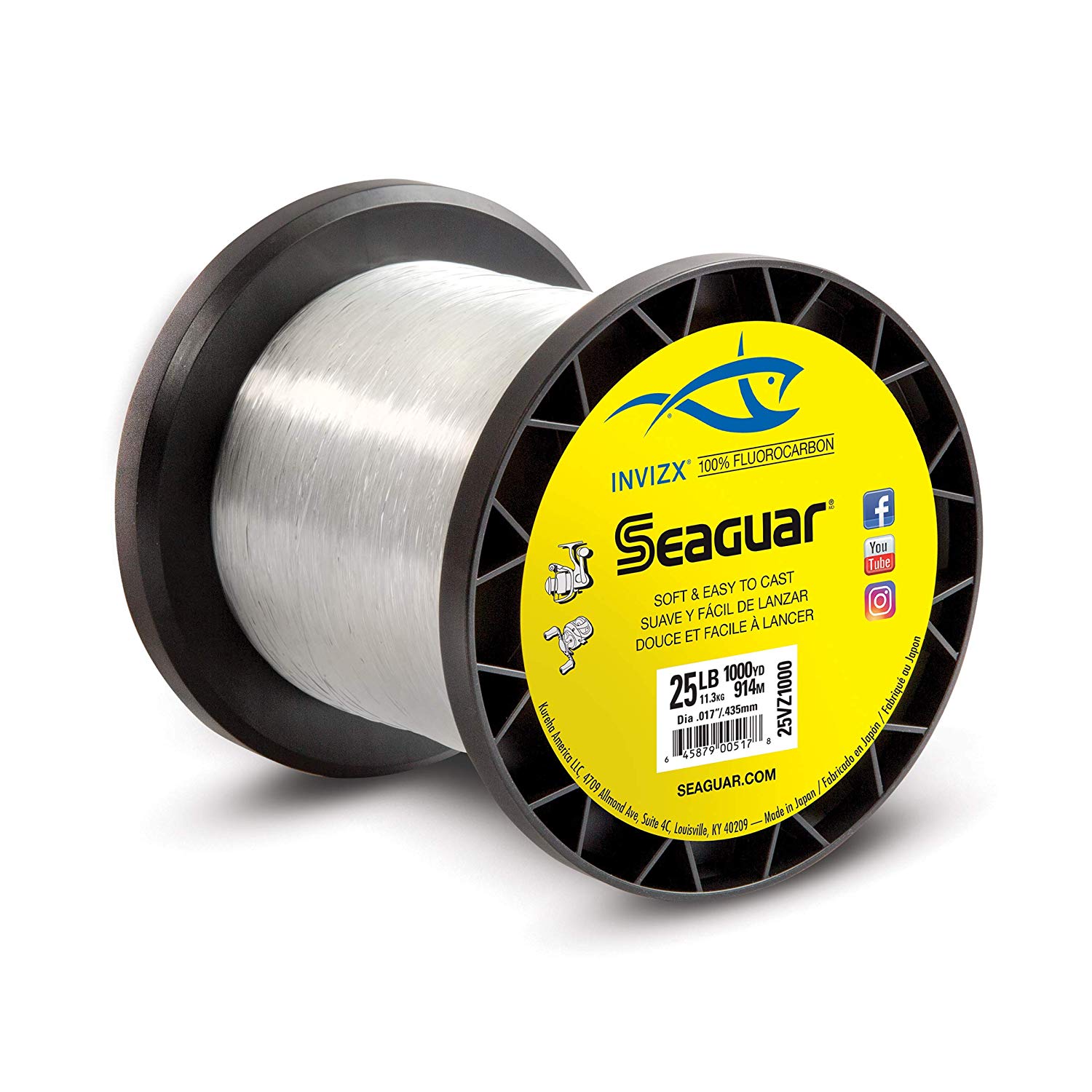 Seaguar Invizx 100% Fluorocarbon 1000 Yard Fishing Line.