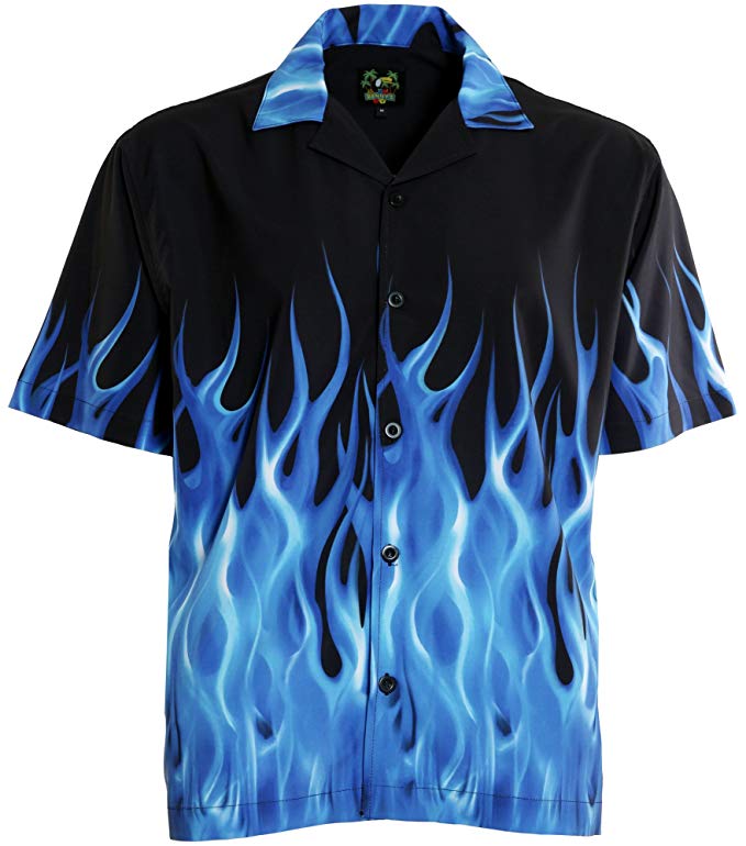 Benny's Blue Flames Bowling Shirt