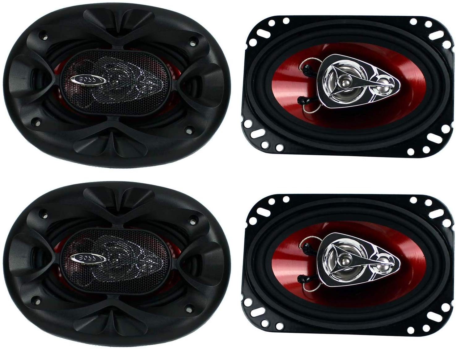 BOSS CH4630 4" x 6" 3-Way 500W Car Audio Coaxial Speakers Stereo 4 Ohm (2 Pairs) BOSS CH4630 4" x 6" 3-Way 500W Car Audio Coaxial Speakers Stereo 4 Ohm (2 Pairs)