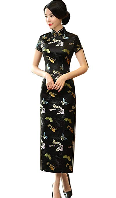Shanghai Story Chinese Traditional Dress Long Cheongsam Long Sleeve Qipao