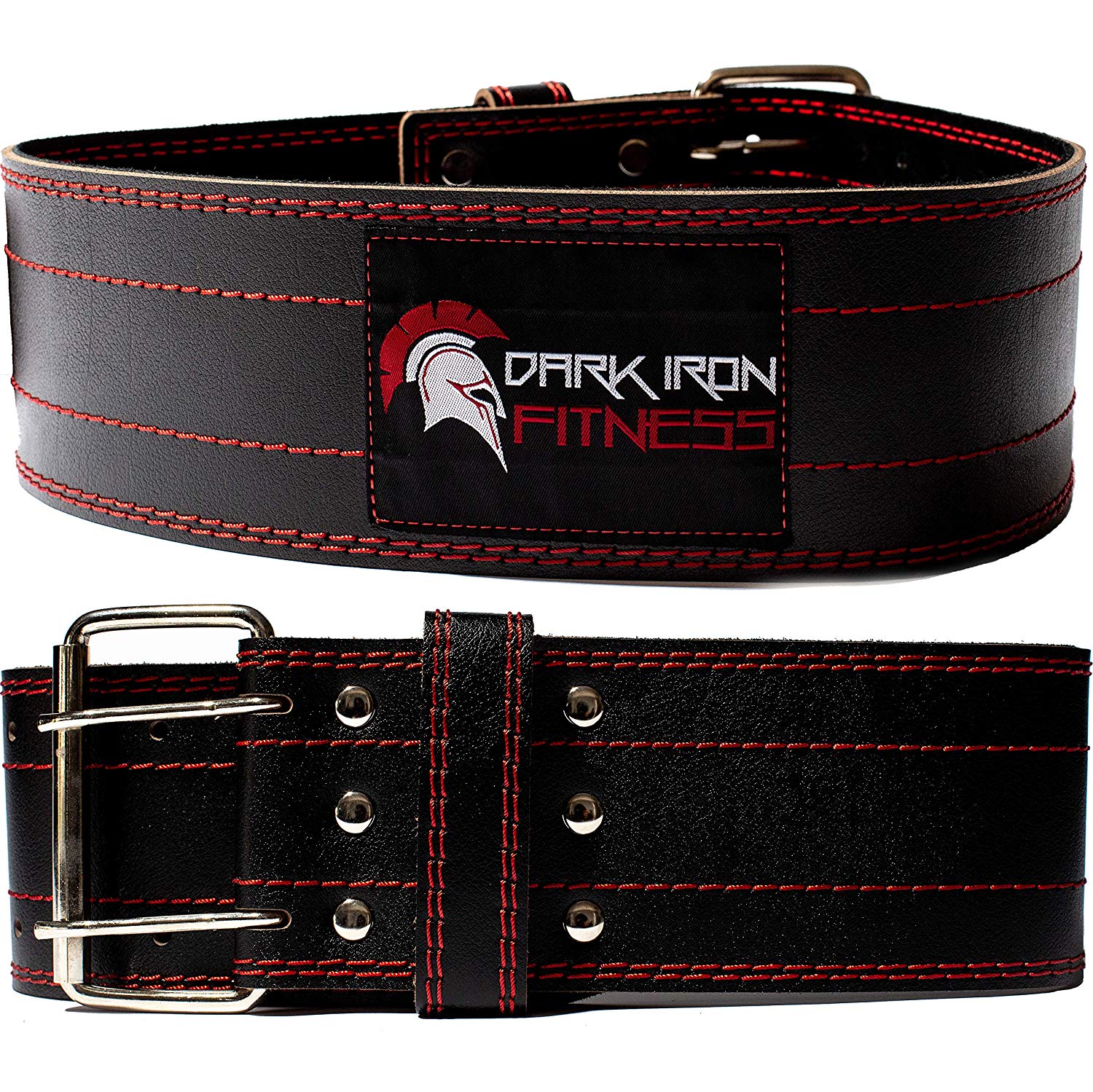 Dark Iron Fitness Genuine Leather Pro Weight Lifting Belt for Men and Women
