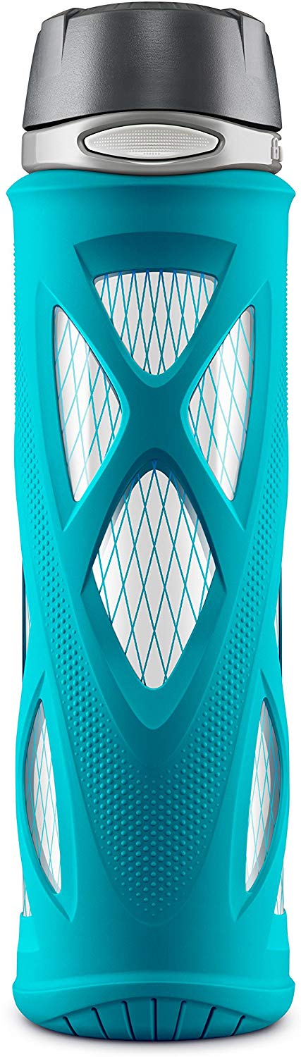 ZULU Atlas Glass Water Bottle with Silicone Sleeve