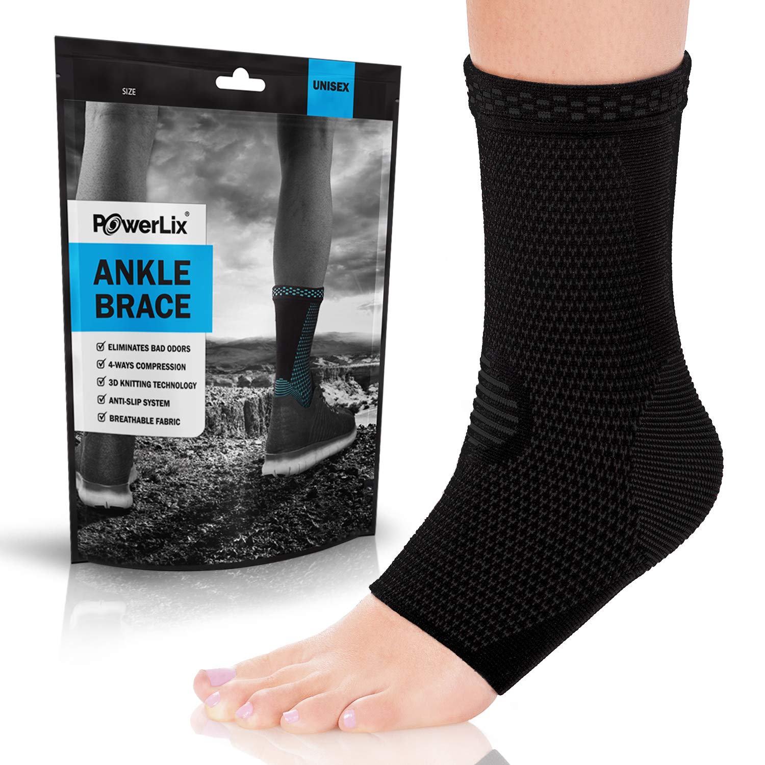 Ankle Brace Support Sleeves by Powerlix