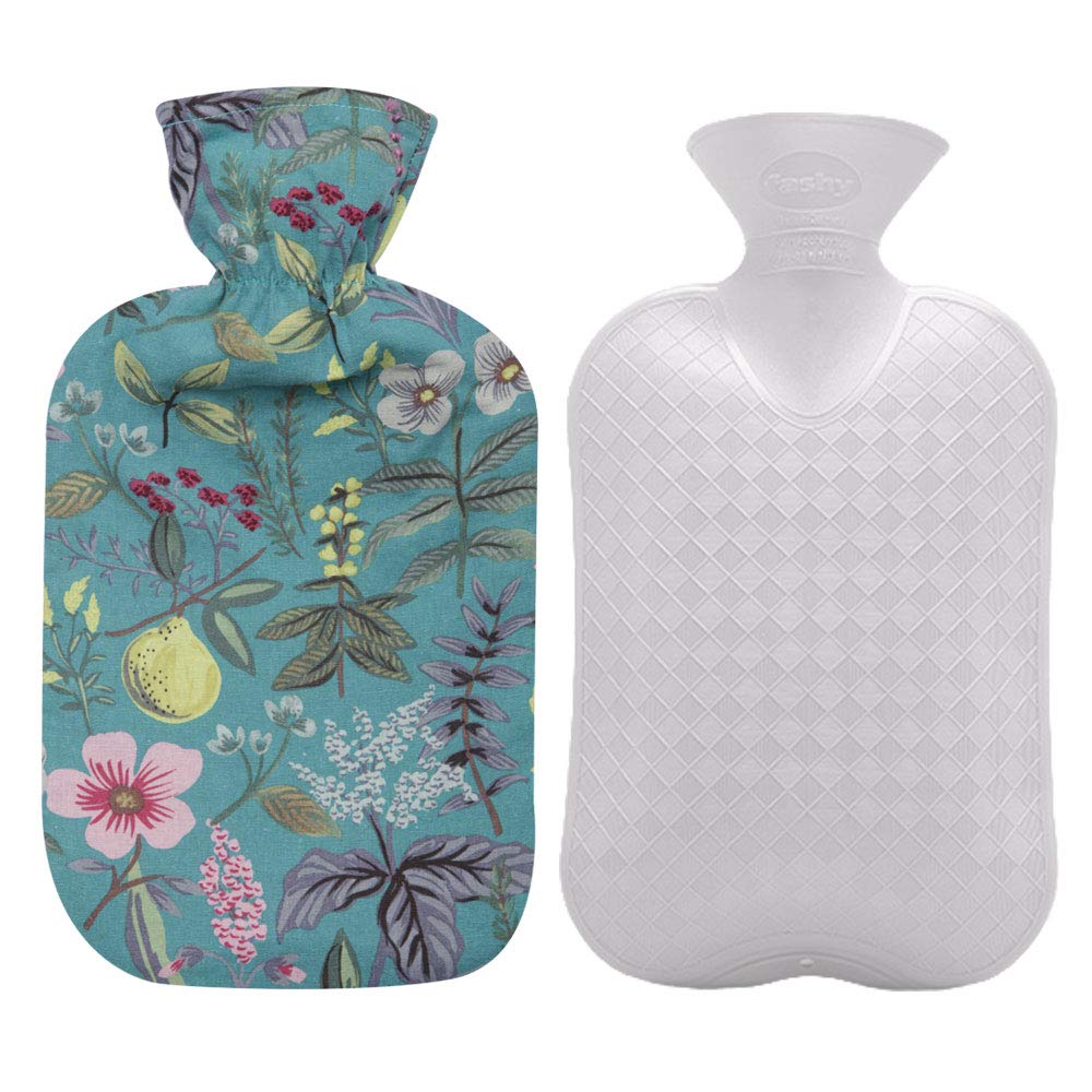 Fashy Hot Water Bottle with Flower Pattern Cotton Cover Fashy Hot Water Bottle with Flower Pattern Cotton Cover