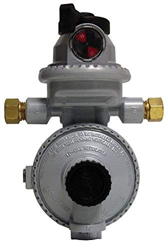 Fairview RV Camper LP Propane 2 Stage Automatic Regulator with 2 x 15" QCC Acme Pigtails