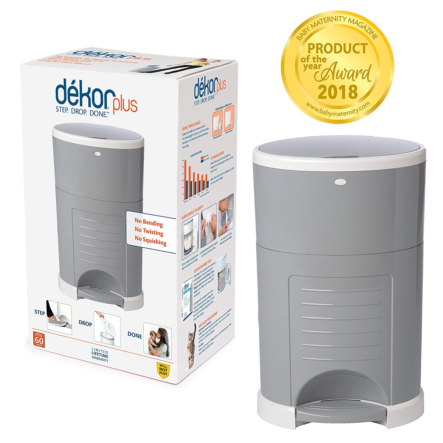 Dekor Plus Hands-free Diaper Pail