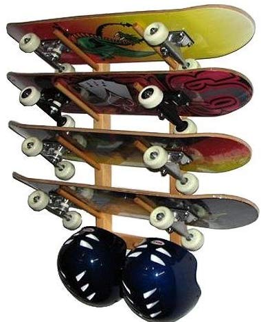 212 Main Wooden Angle Skateboard Display Rack (Holds 4 Skateboards)