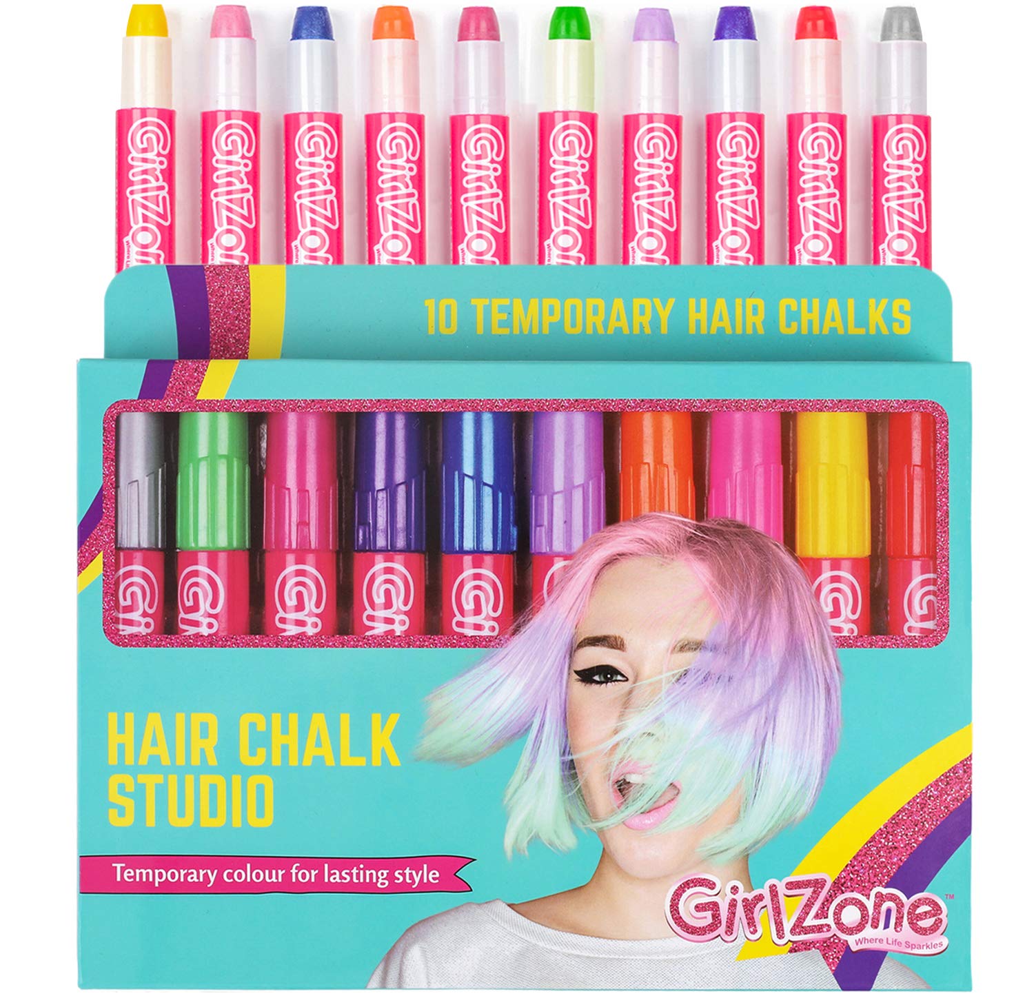 GirlZone: Hair Chalk Set For Girls