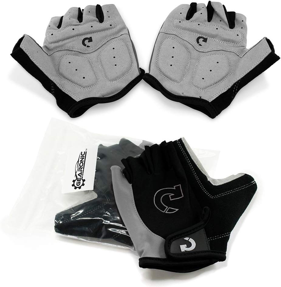 GEARONIC Cycling Shockproof Foam Padded Sports Full Finger Short Gloves