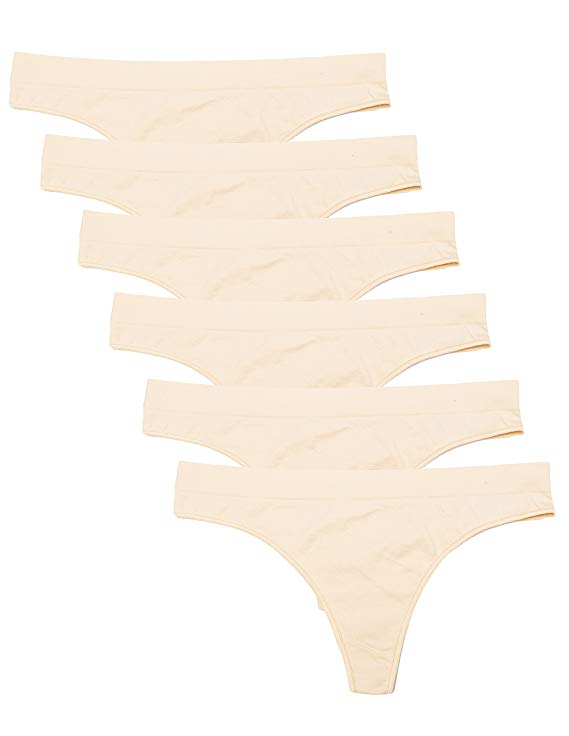 Kalon 6 Pack Women's Nylon Spandex Thong Underwear
