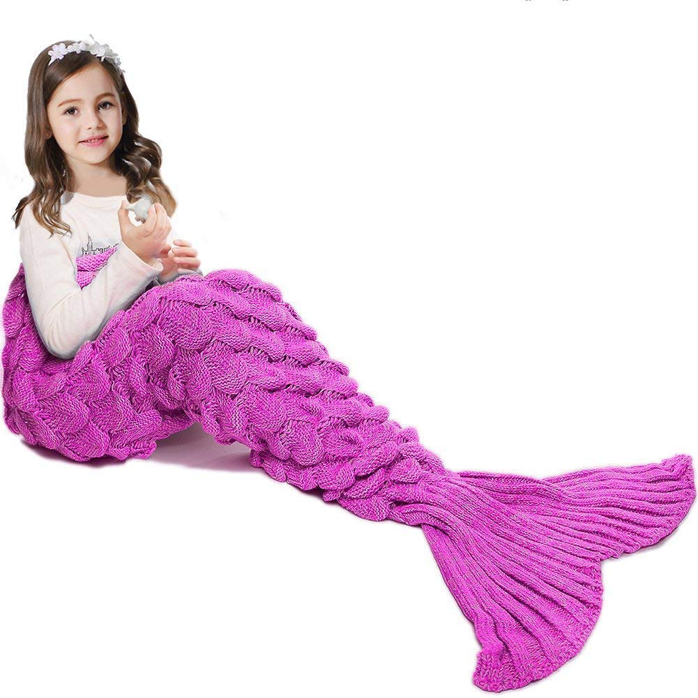 JR. White Mermaid Tail Blanket