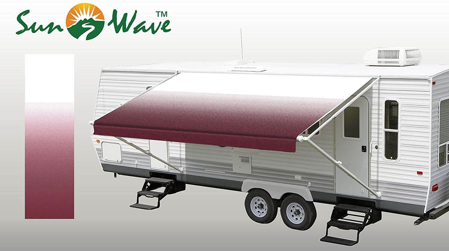 SunWave Burgundy Fade Awning Fabric