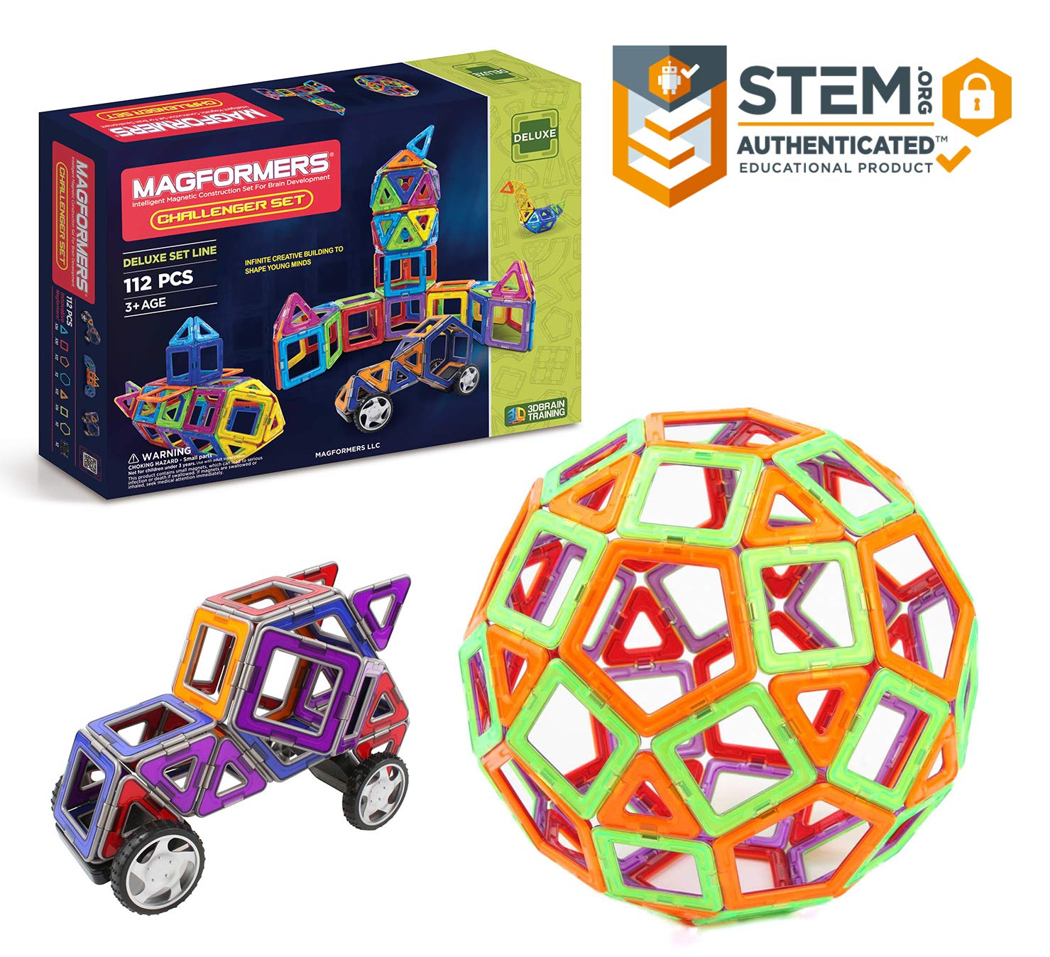  Magformers Challenger Set (112-pieces) Deluxe Magnetic Building Blocks