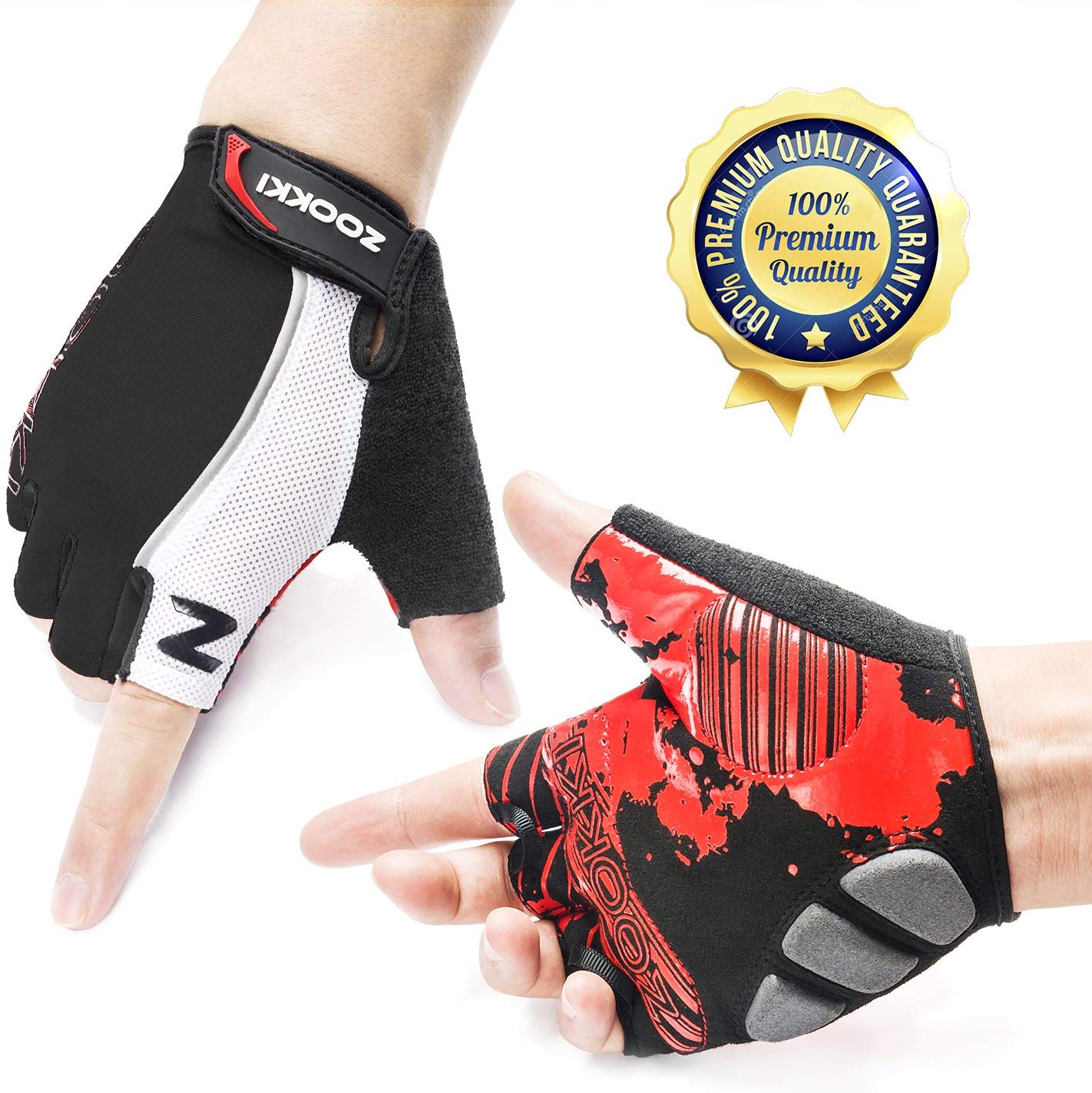 ZOOKKI Cycling Gloves Mountain Bike Gloves Half Finger Gloves