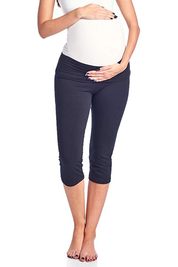 Beachcoco Women's Maternity Fold Over Comfortable Lounge Pants