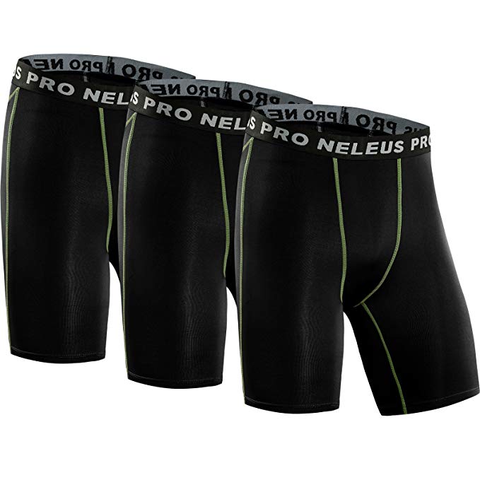 Neleus Men's Compression Shorts Pack of 3