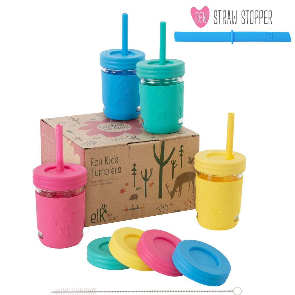 Elk and Friends Kids Cups/toddler Cups With Straws