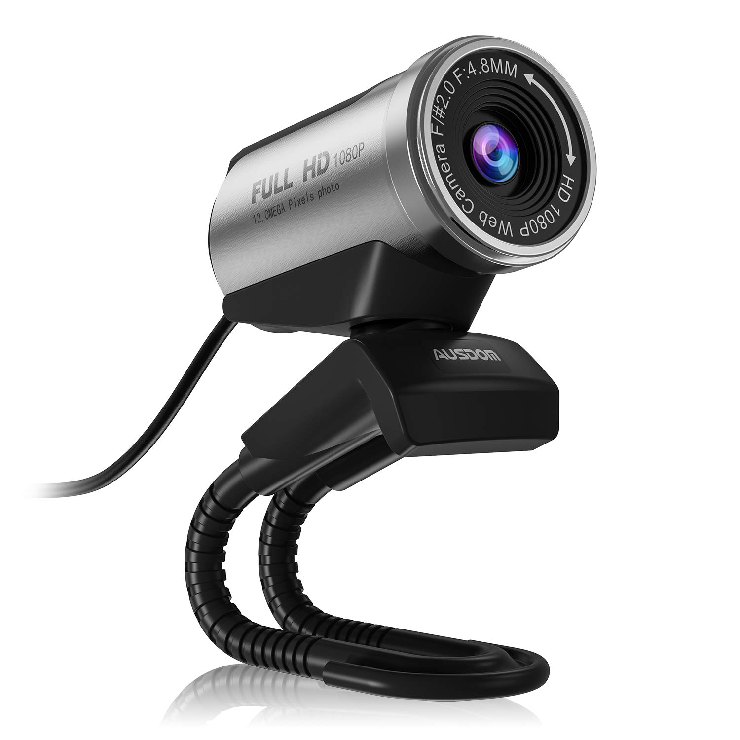AUSDOM, 1080P HD USB Webcam with Built-in Microphone