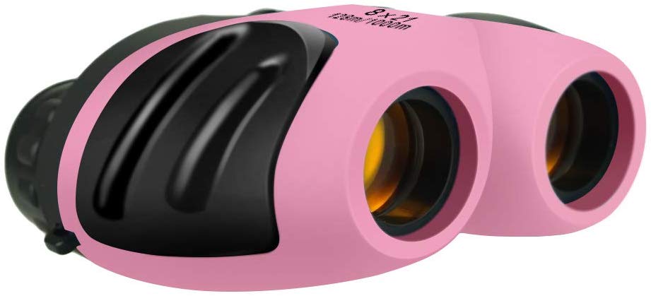 TOPTOY Outdoor Toys for 6-12 Year Old Boys Girls, Shockproof Camping Hunting Binoculars for Kids Bird Watching Gifts for 3-12 Year Old Boys Girls Pink TTUSTT09