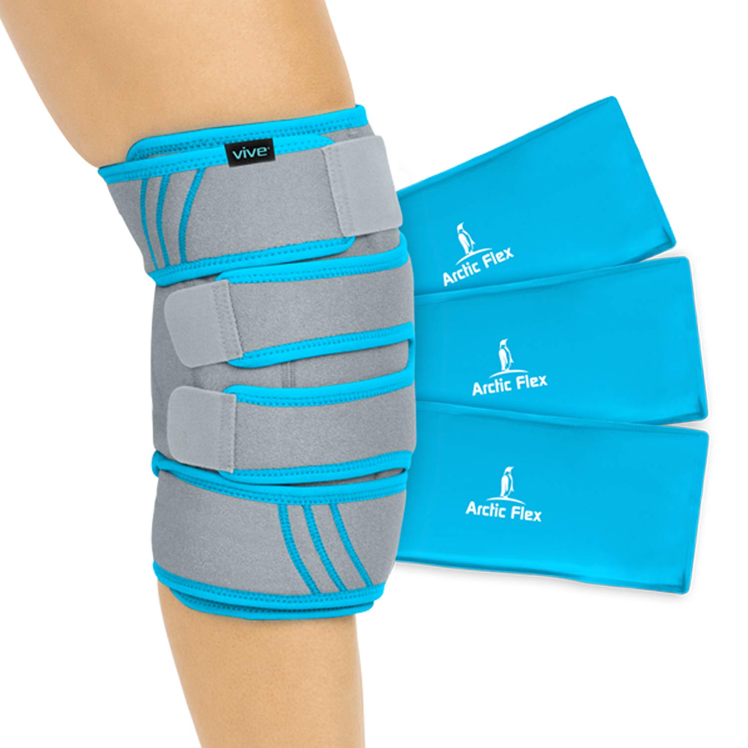 Vive Knee Ice Pack Wrap - Cold/Hot Gel Compression Brace