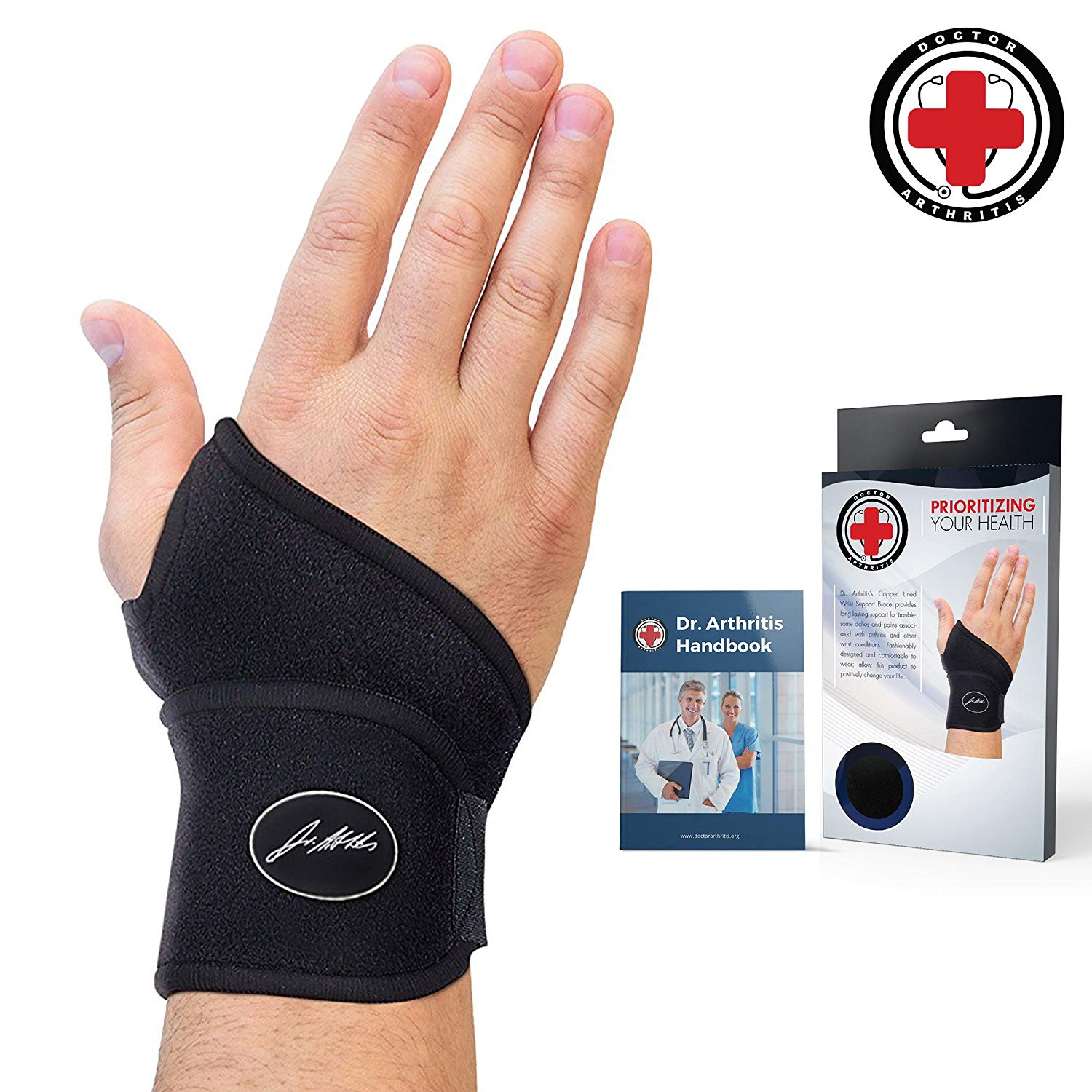 Premium Copper Lined Wrist Support by Dr. Arthritis