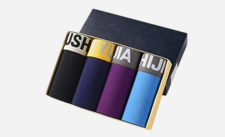 Eyushijia Men's 4 Pack Comfortable Bamboo Fiber Boxer Briefs