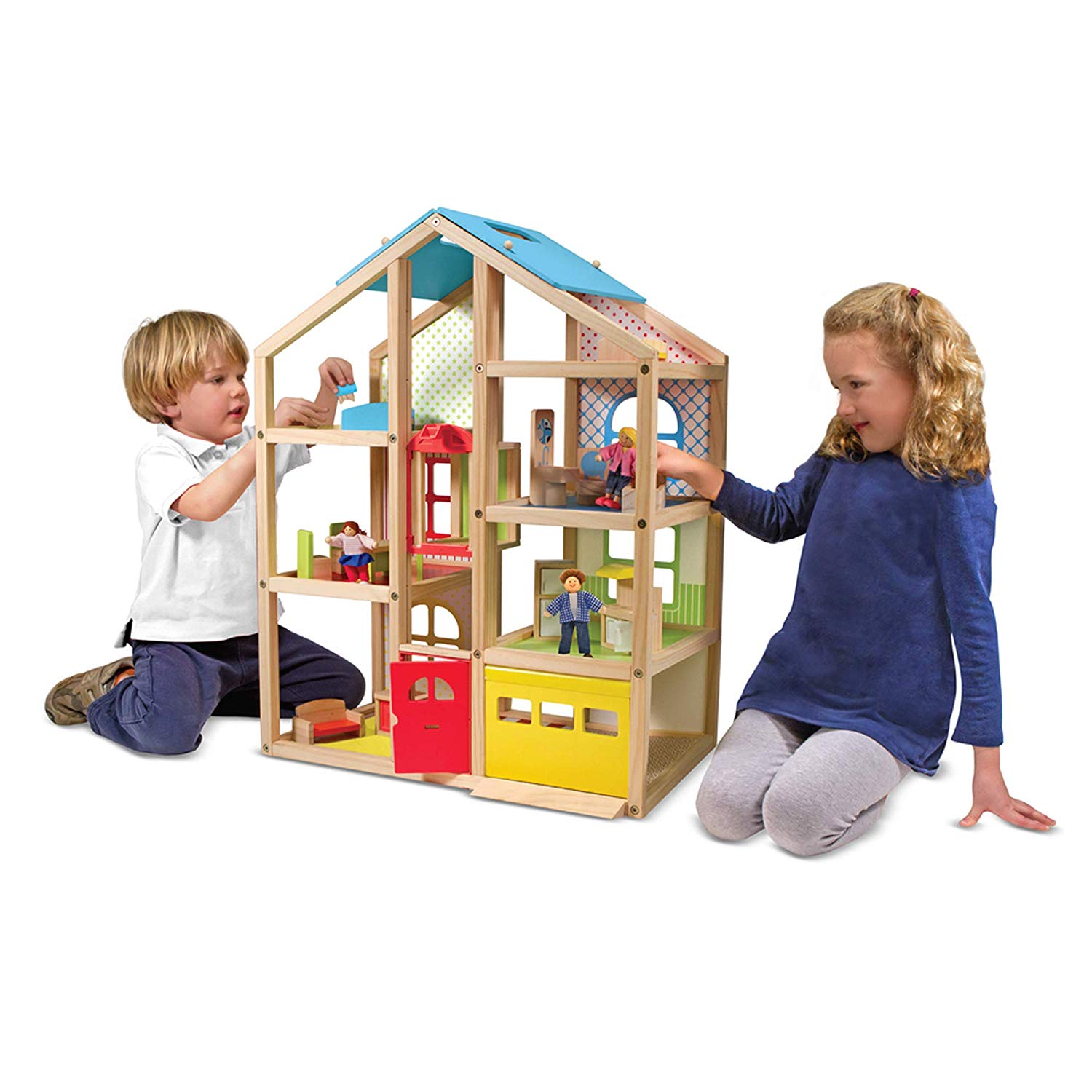 Melissa & Doug Hi-Rise Wooden Dollhouse Melissa & Doug Hi-Rise Wooden Dollhouse