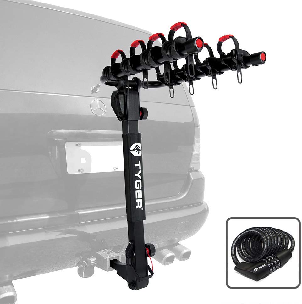 Tyger Auto TG-RK4B102B Deluxe 4-Bike Carrier Rack Fits Both and Hitch Receiver