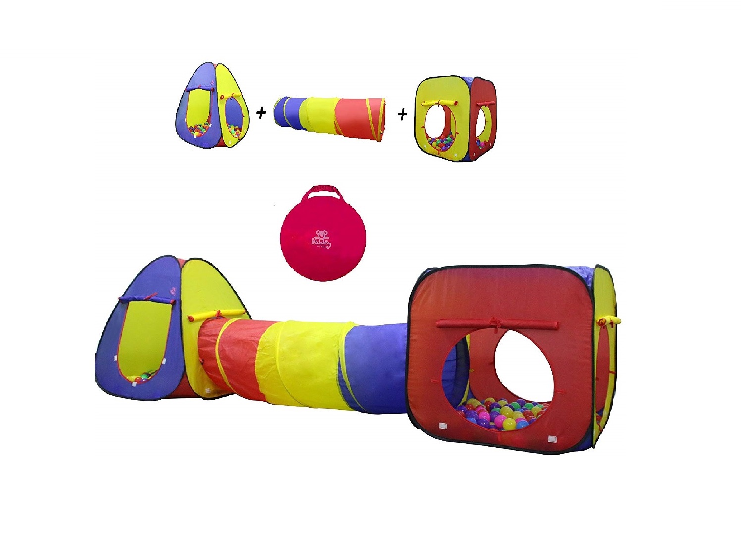 Kiddey 3pc Kids Play Tent Crawl Tunnel
