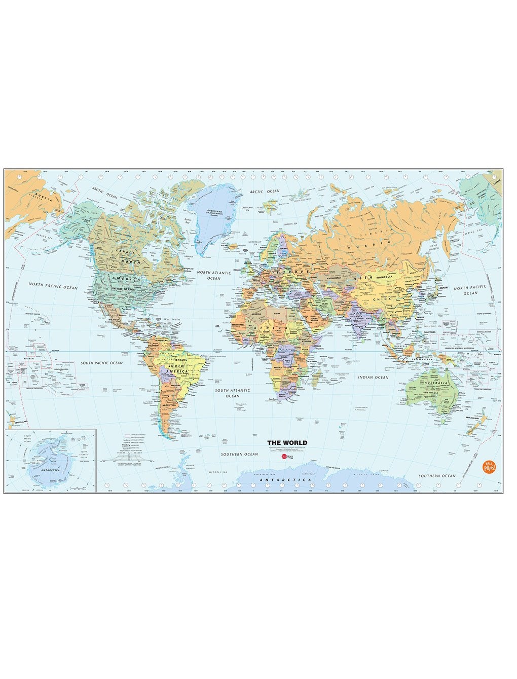 World Dry Erase Map Decal