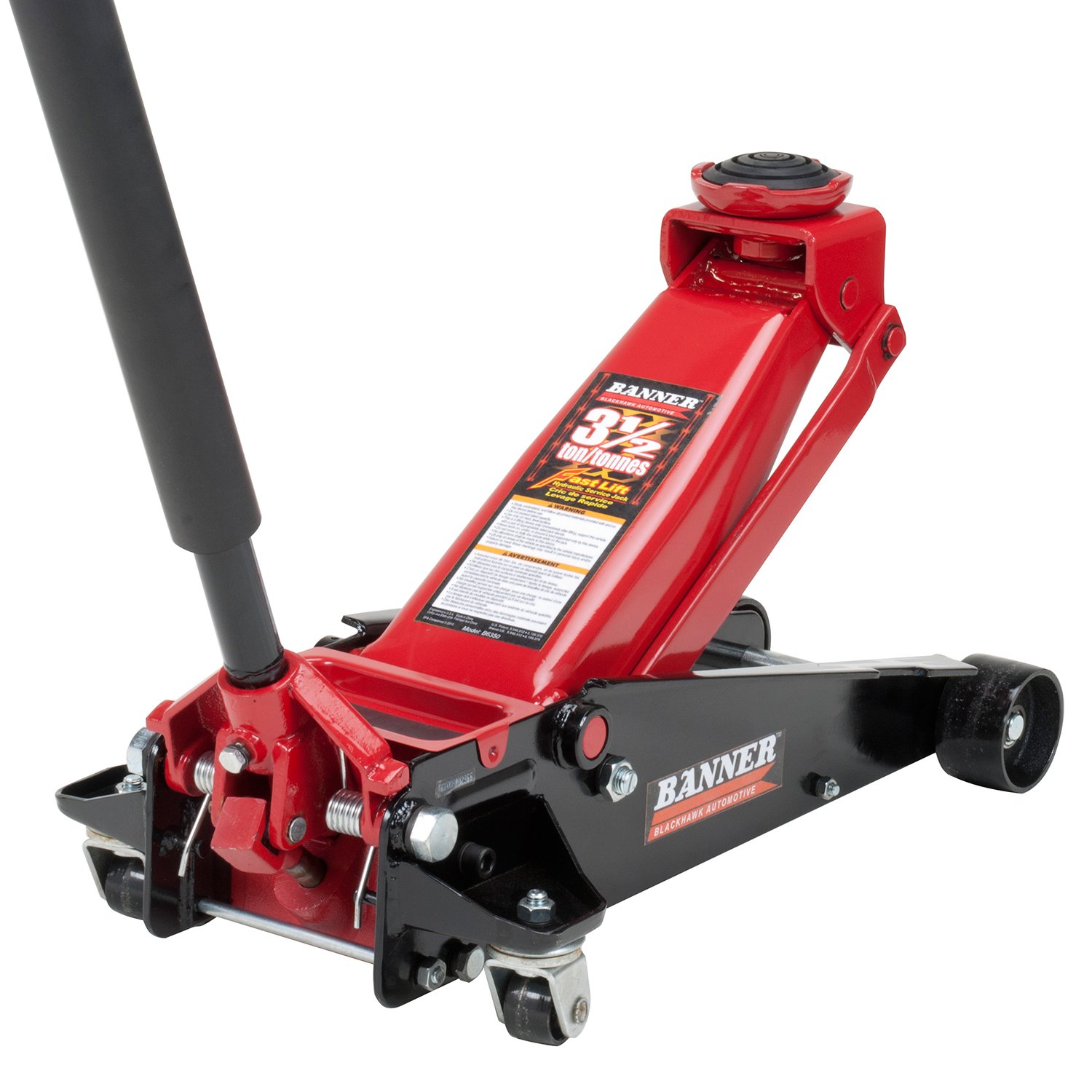 Blackhawk B6350 Black/red Fast Lift Service Jack - 3.5 Ton Capacity Blackhawk B6350 Black/red Fast Lift Service Jack - 3.5 Ton Capacity