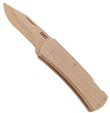 CRKT Nathan’s Knife Kit: Wooden Pocket Knife, Drop Point Blade Design with Working Lock Back, Craft Project, Great for Kids 1032