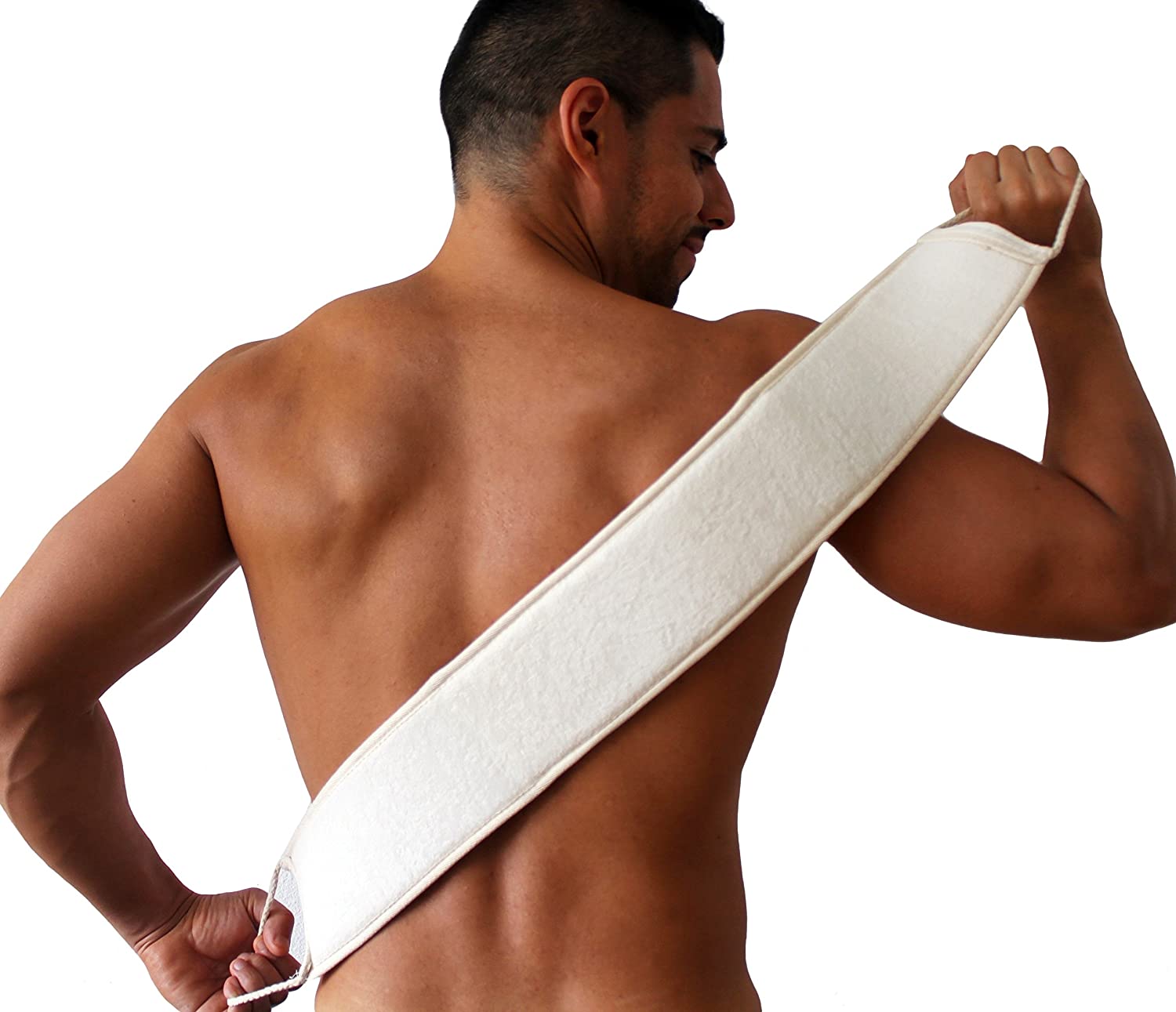 Janrely Bath Dry Body Brush Natural Bristles Back Scrubber 