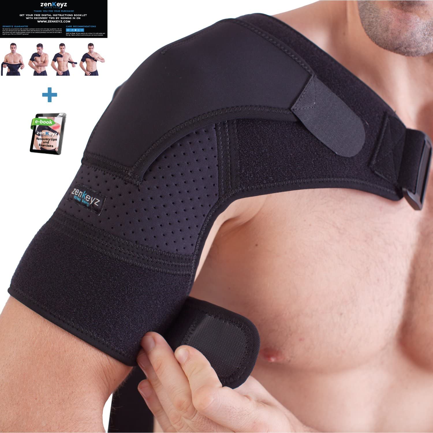 Neoprene Shoulder Compression Sleeve Wrap by Zenkeyz