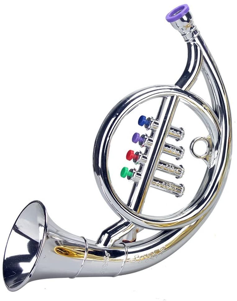 Crystalbella Music Wind Instruments for Decoration Instruments French Horn Silver